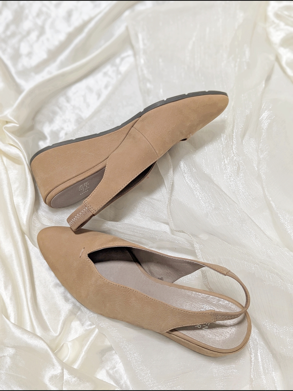 Eileen Fisher Tan Suede Slingback Flats